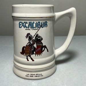 Excalibur Hotel Mug Casino Las Vegas Nevada Souvenir Beer Stein Gold Trim